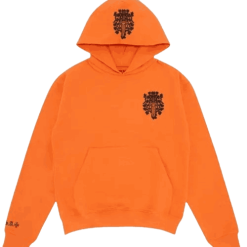 Orange-Pattern-Chrome-Hearts-Hoodie